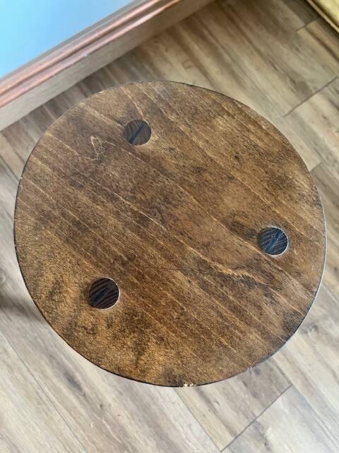 Pair of turned wooden stools