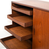 Danish teak and brass highboard by Sofus Jørgensen 1960s