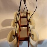 Scandinavian chandelier in teak and perspex 1950/1960