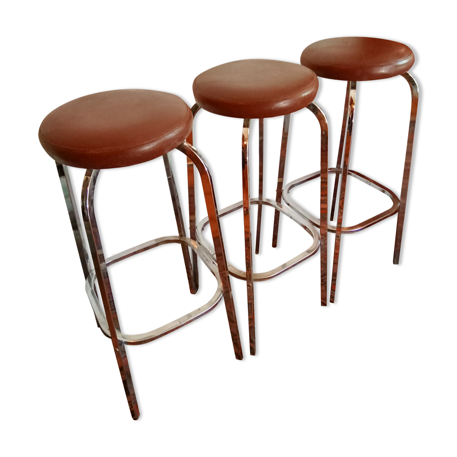 Set of three vintage bar stools