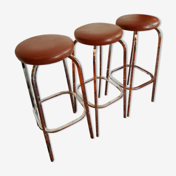 Set of three vintage bar stools