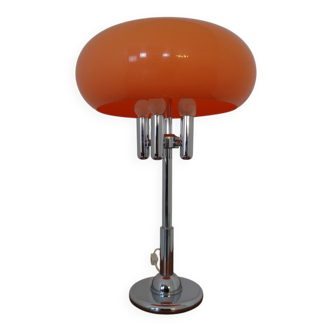 Italian orange plastic and chrome table lamp, 1960s