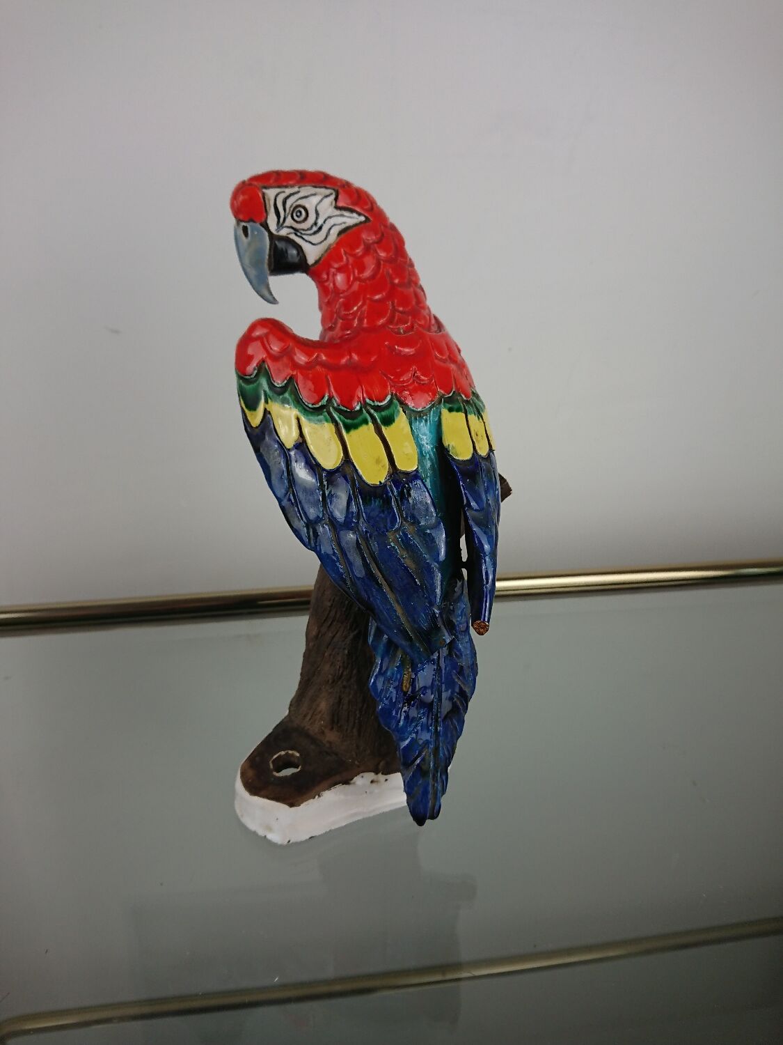 Glazed ceramic parakeet signed Maillard