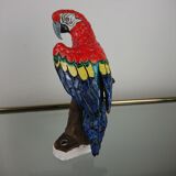 Enamelled ceramic parrot signed Maillard