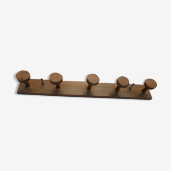 Wooden wall coat rack 5 hooks