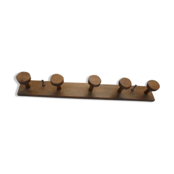 Porte manteau mural en bois 5 patères