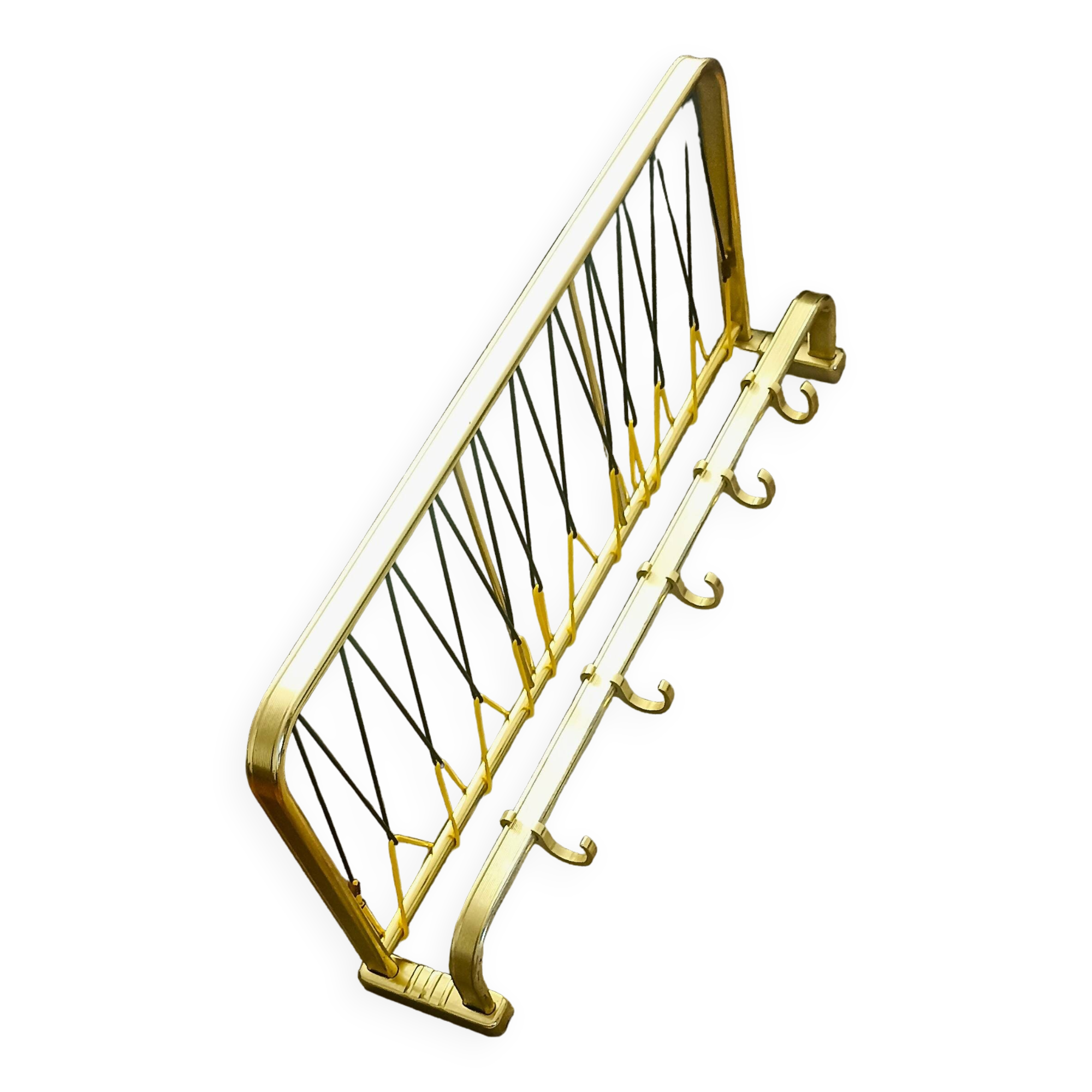 Gold metal wall coat rack