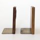 1960s Bookends | Set of 2 | Wood, Ceramic & Brass