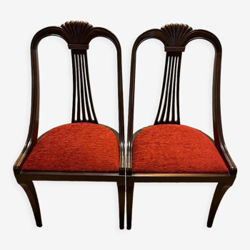 Red Directoire chairs