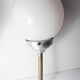 Paire de plafonnier boule 1950 chrome et opaline blanche