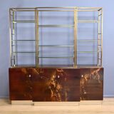 Rare lacquered library attributed to Guy Lefèvre, Maison Jansen – 1970