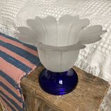 Vintage frosted glass tulip vase