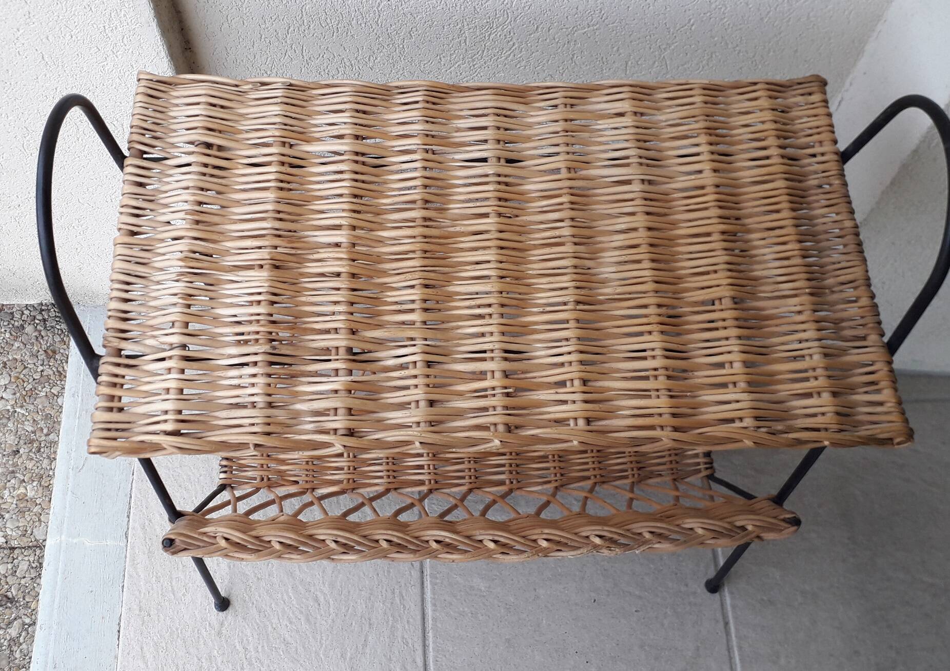 Wicker side table