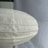 Suspension in rattan and natural japanese linen lantern shape h70 d50