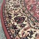 Old pink/cream vintage virgin wool round carpet - 160 cm diameter - Louis de Poortere