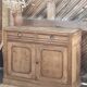Buffet ancien en chêne massif brut 2 tiroirs - esprit campagne chic