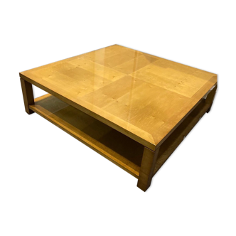 Coffee table in light wood signed Hugues Chevalier