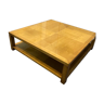 Coffee table in light wood signed Hugues Chevalier
