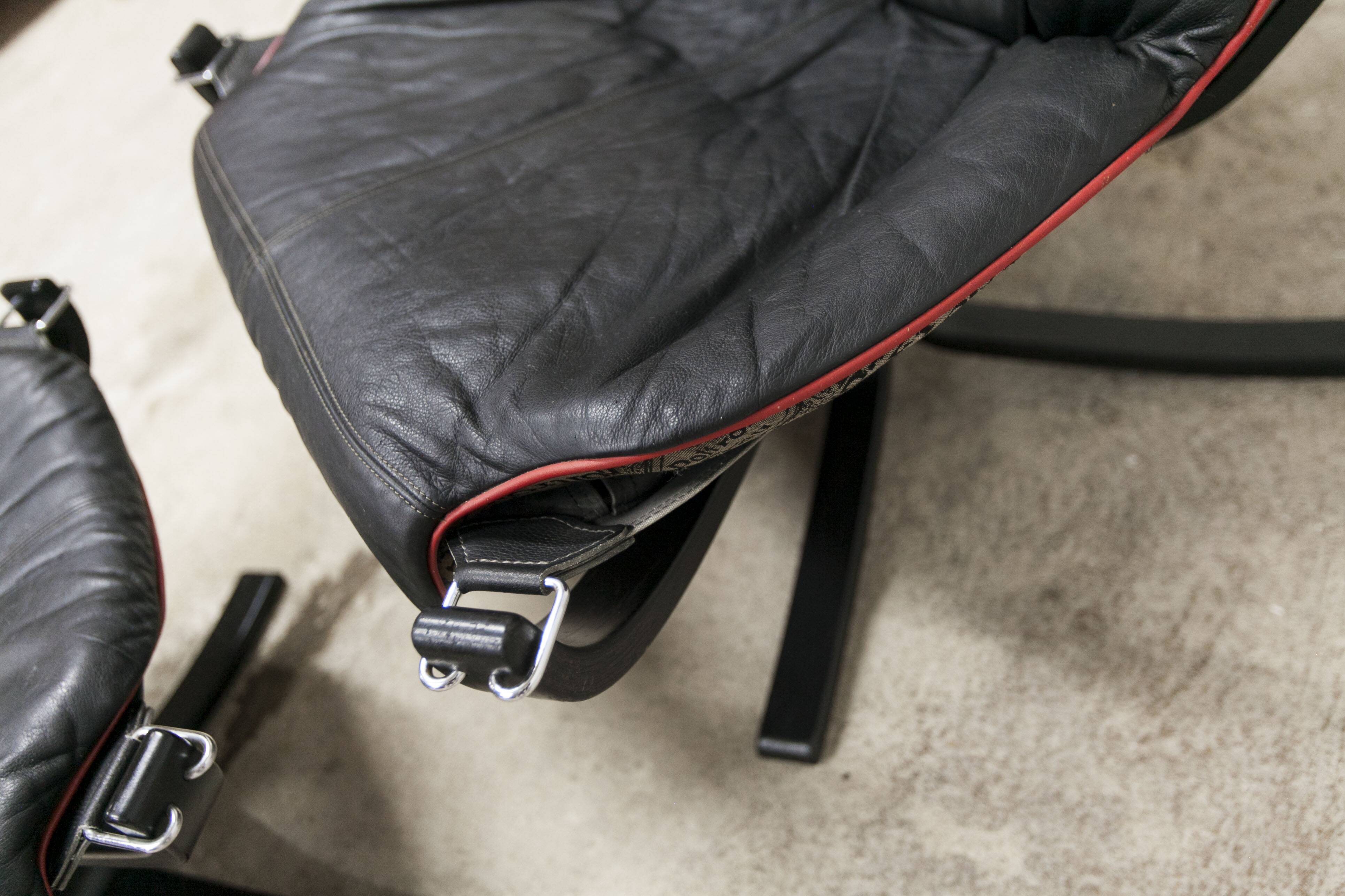 Set of armchair + ottoman viking p97 by Sigurd Russell for Poltrona Frau