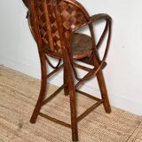 Chaise haute enfant en châtaignier
