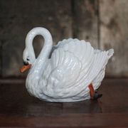 Jardinière céramique cygne, cache-pot cygne, vide poche