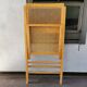 Vintage wooden folding chair with 1970 rattan seat and back