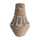 German ceramic vase with geometric patterns with white enamels