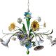 Flower chandelier in sheet metal Italy 1970s