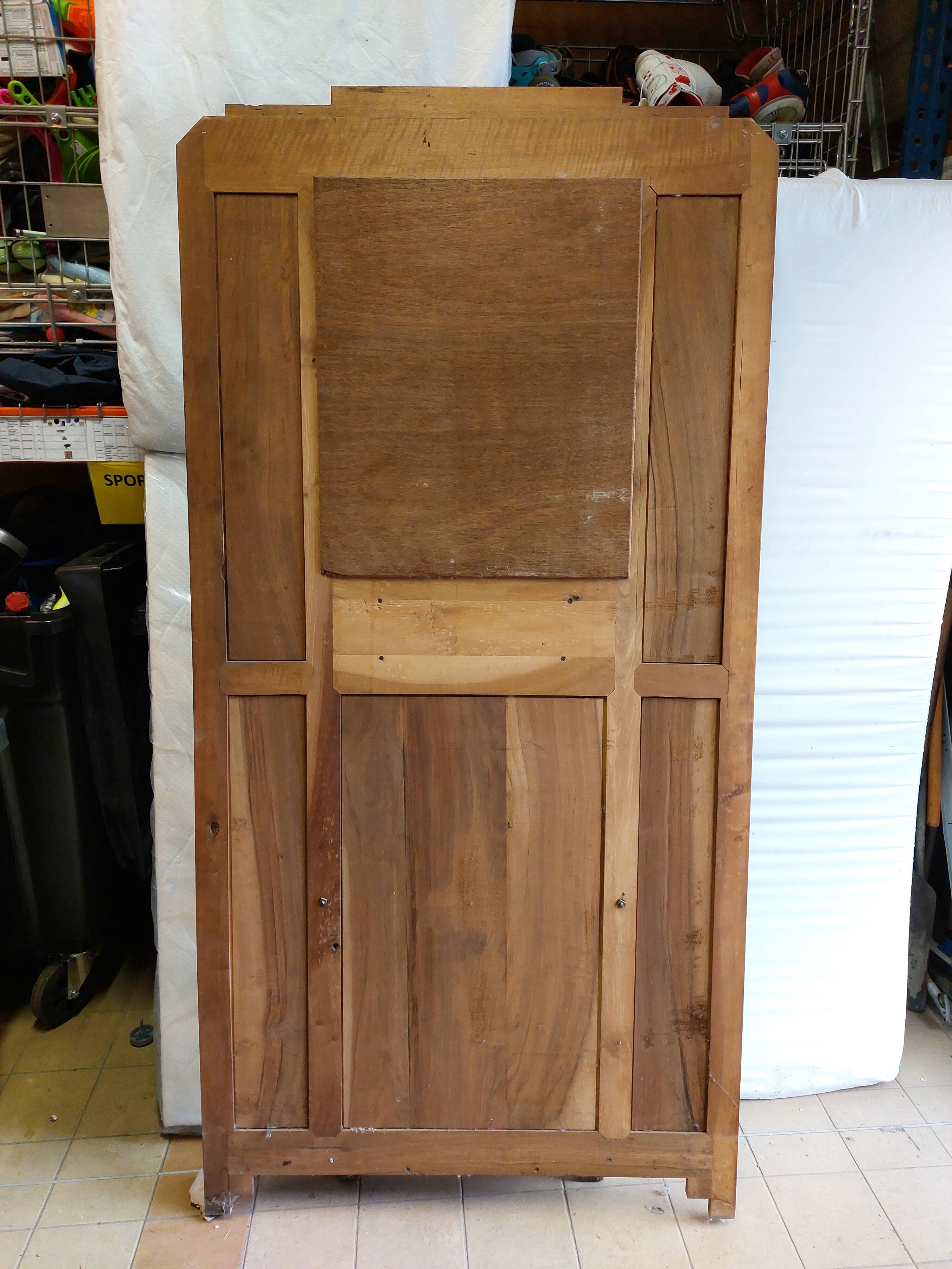 Old wooden wall-mounted locker room - Art Deco