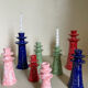 Set of ceramic candle holders tamegroute light green