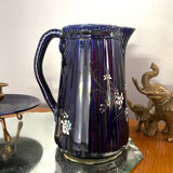 Blue earthenware pitcher