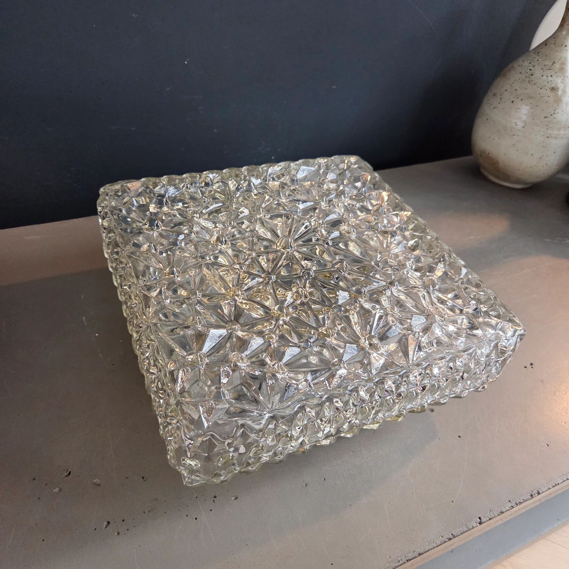 Moulded glass ceiling light