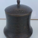 Bronze damasked covered pots Kadjar Afghanistan Persian Islamic art