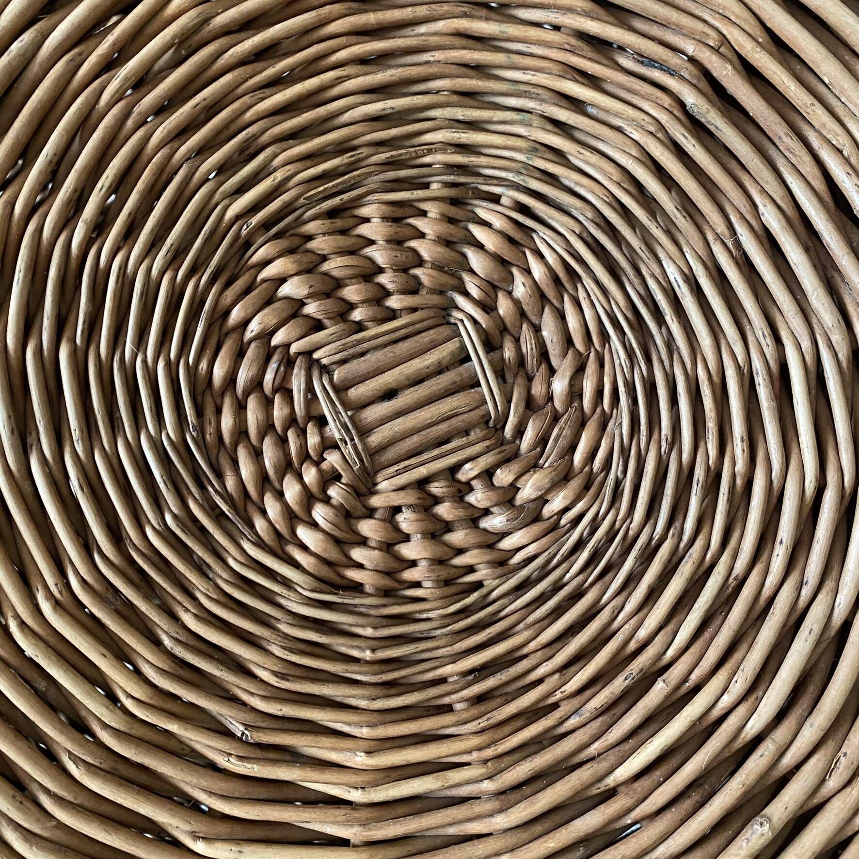 Rattan storage pouffe from the 60s-70s.