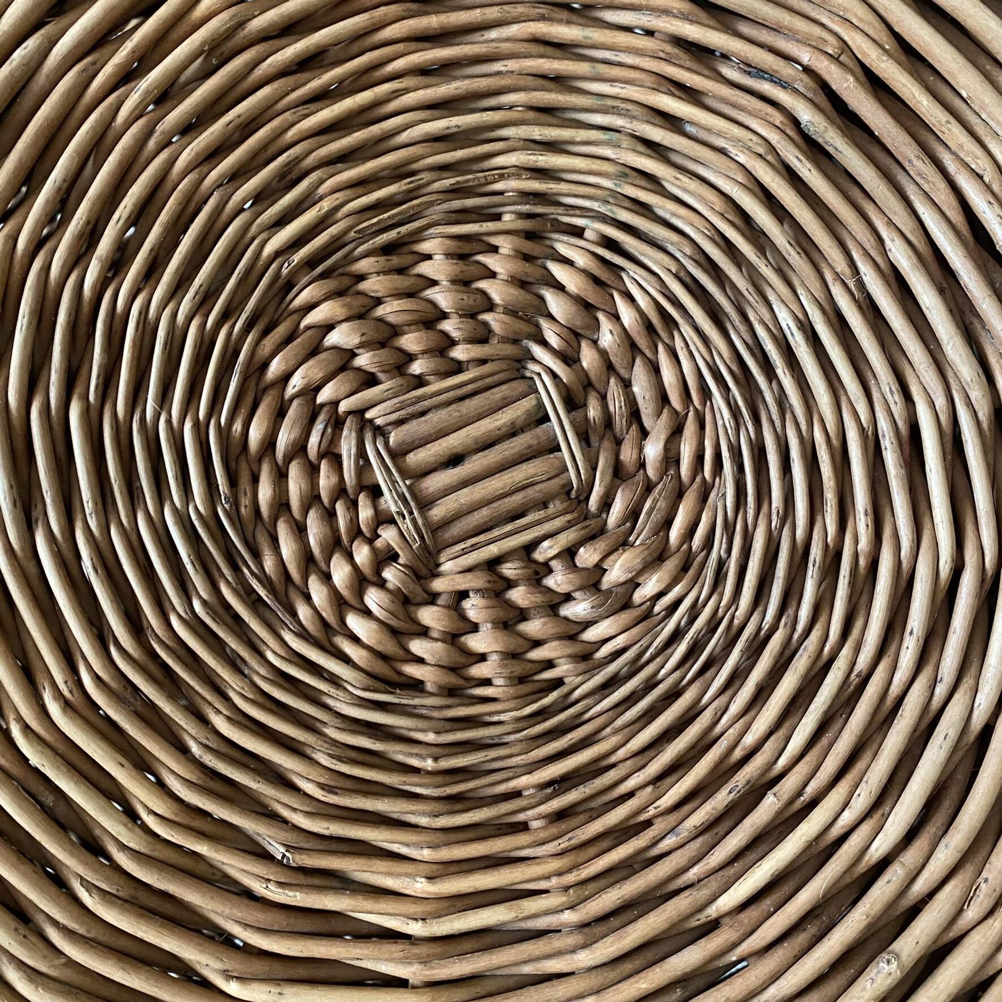 Rattan storage pouffe from the 60s-70s.