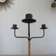 Scandinavian candle holder Laurids Lonborg in metal and rattan 50s 60s