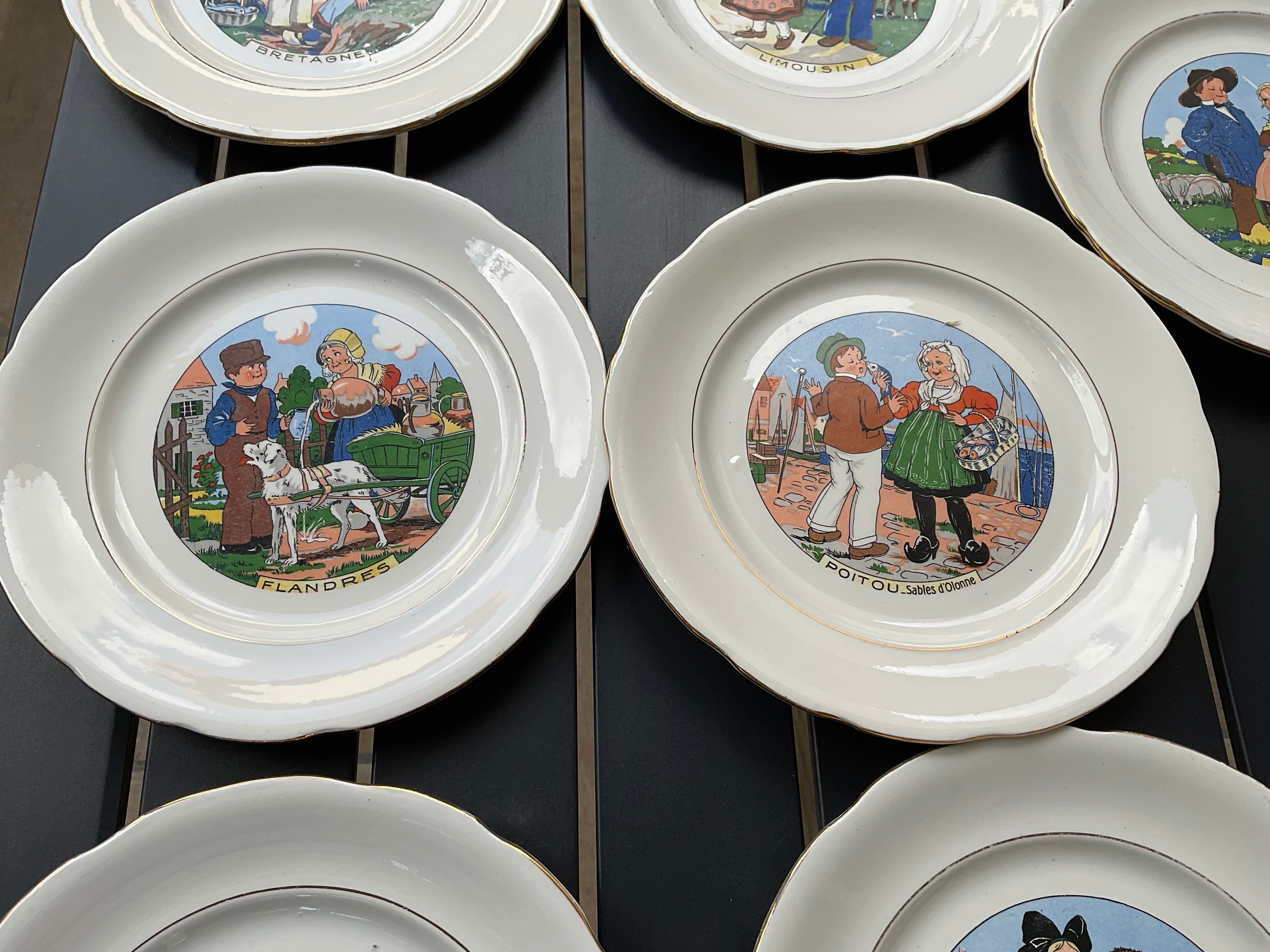 11 assiettes à dessert sarreguemines vintage
