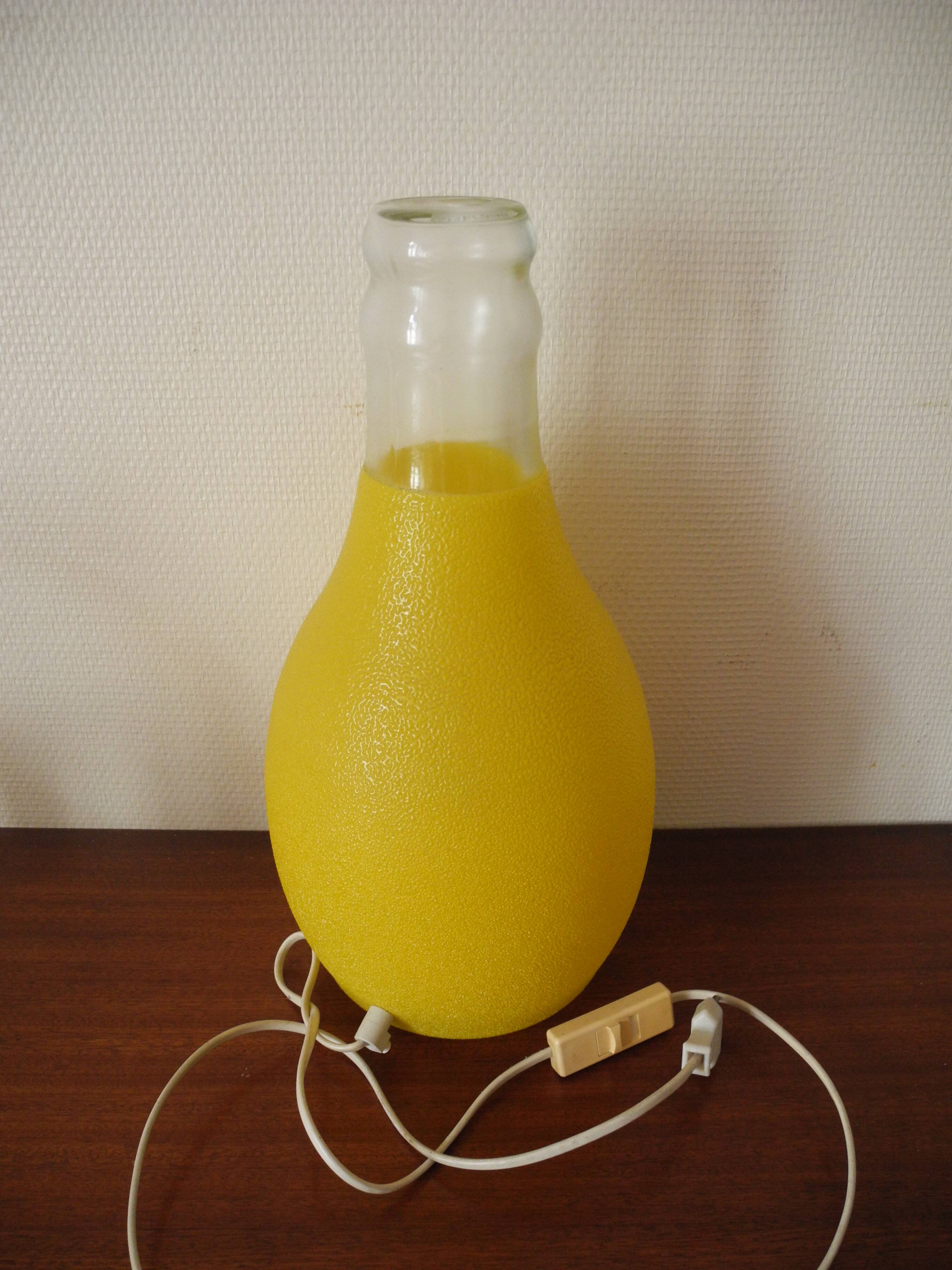 Old decorative bottle lamp vintage bottle lamp 70s