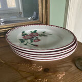 Set of 5 old flat plates Epernay Sarreguemines Digoin