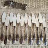 12 silver-plated fish cutlery sets by Argental