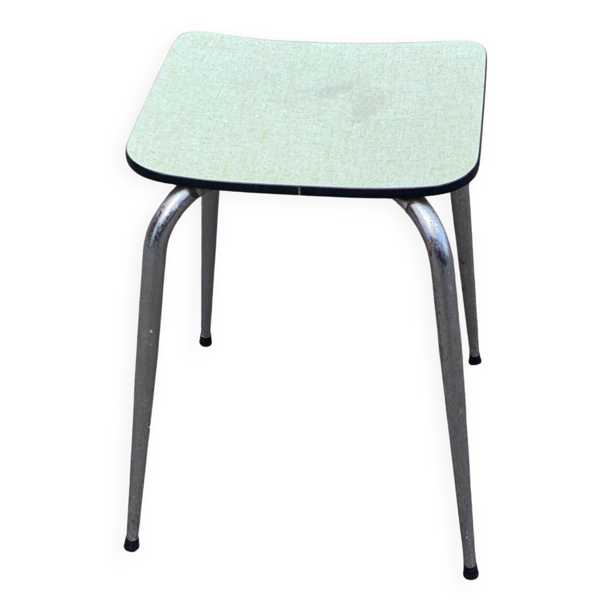 Light green formica and steel stool from the 1980s.