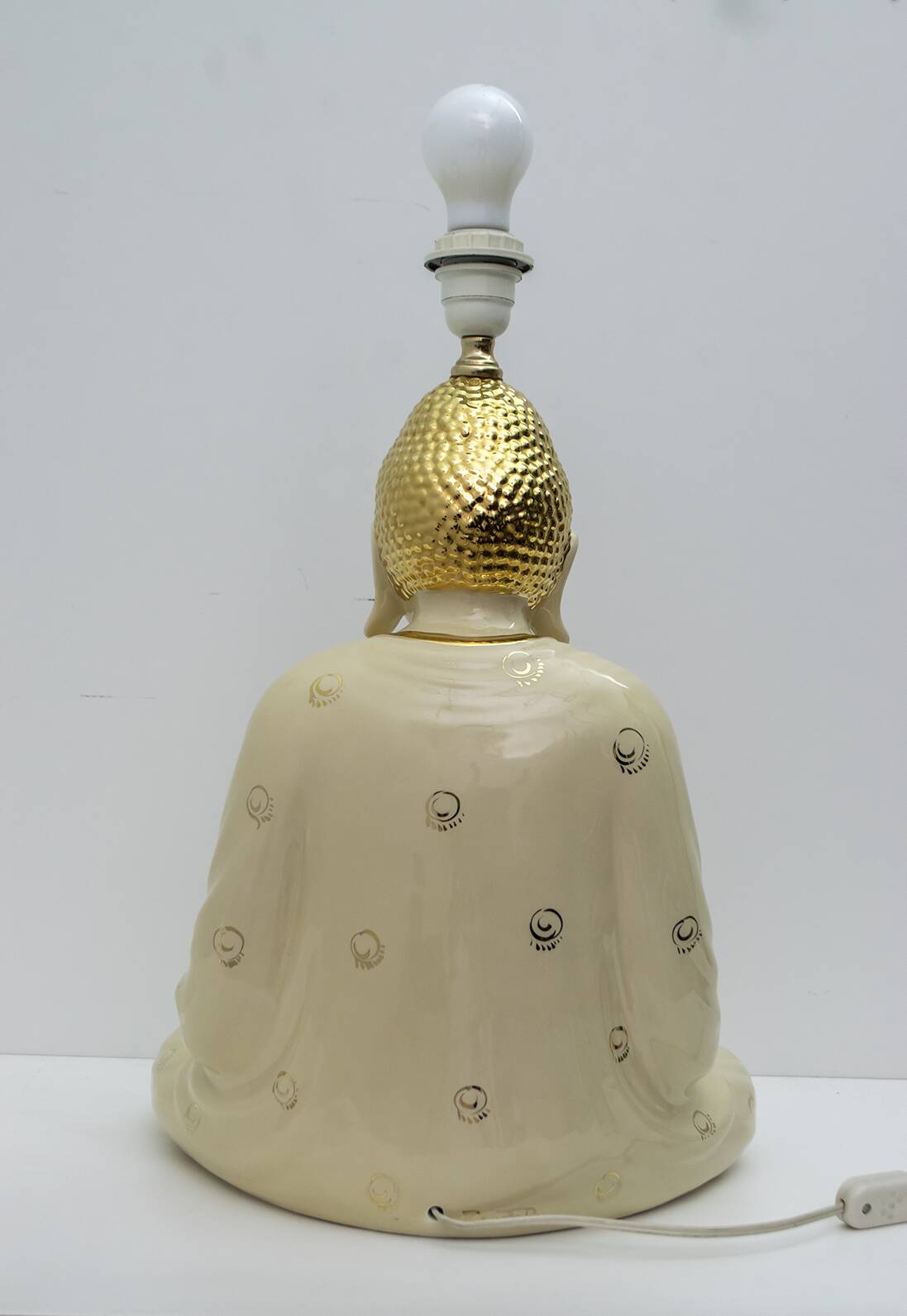 Mid-Century Modern Italian Porcelain Buddha Table Lamp by Zanotto, 1970s