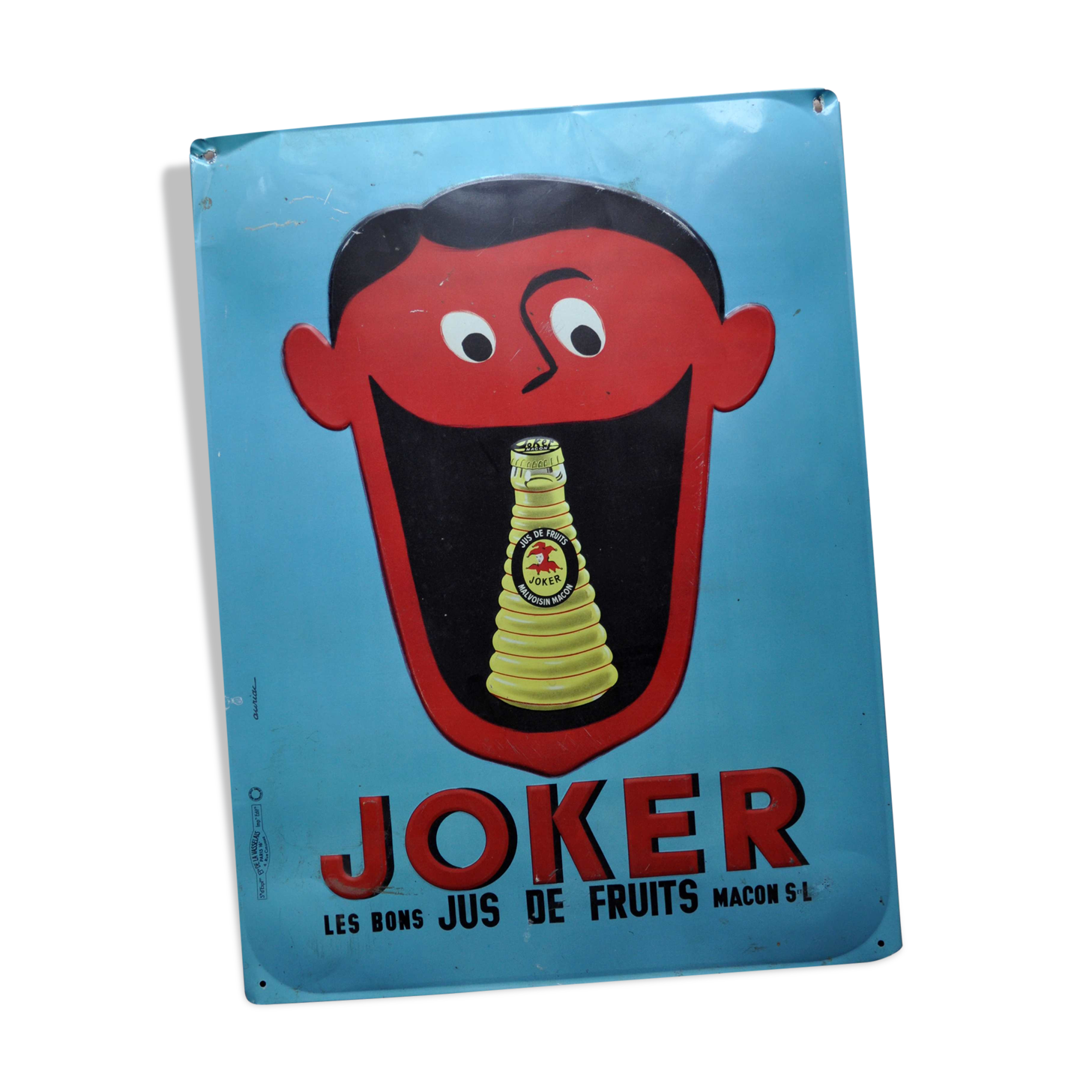 Plate advertising metal Joker