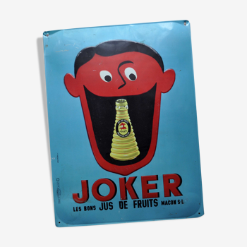 Plate advertising metal Joker