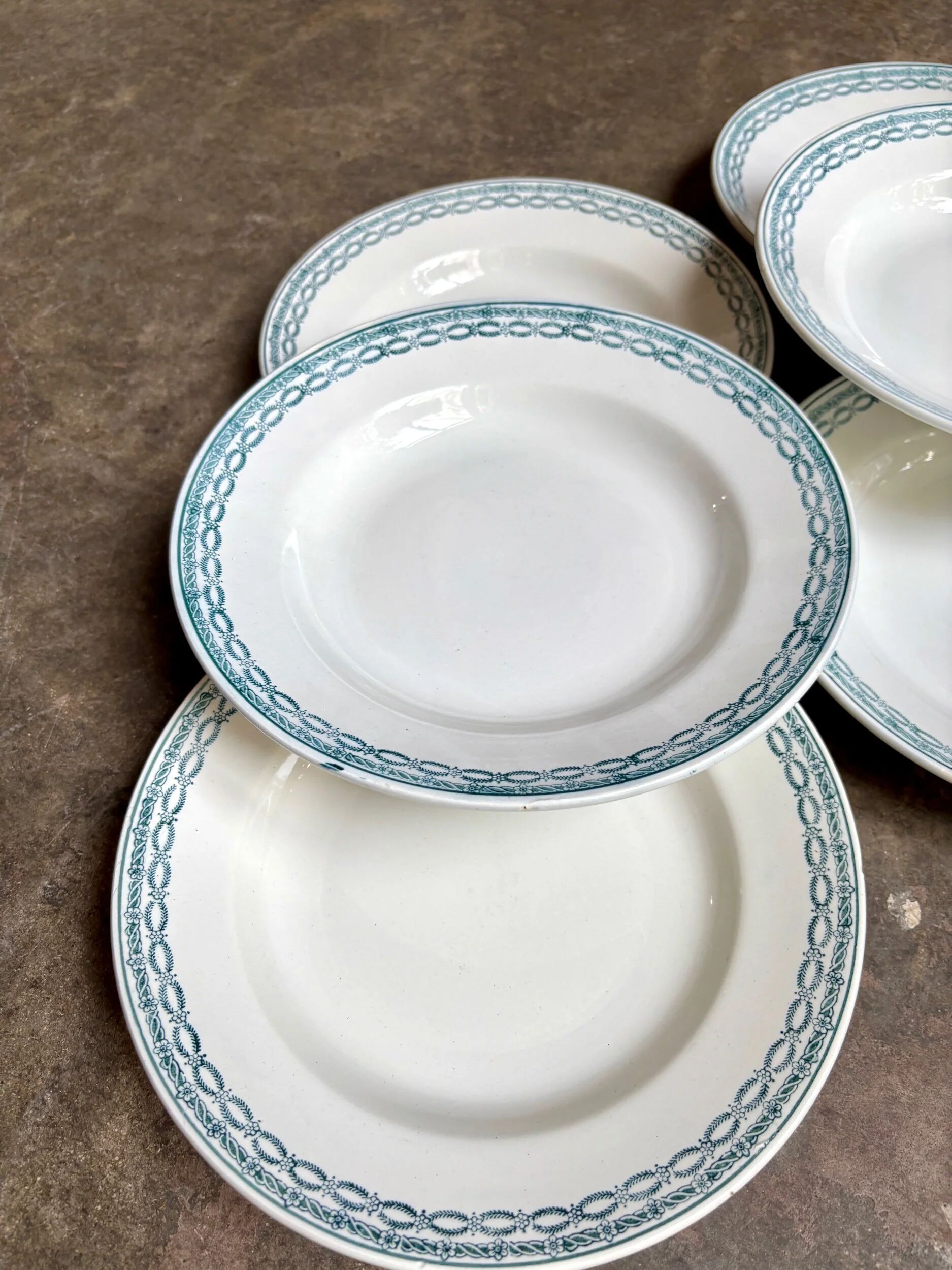 6 deep plates St Amand in blue ironstone