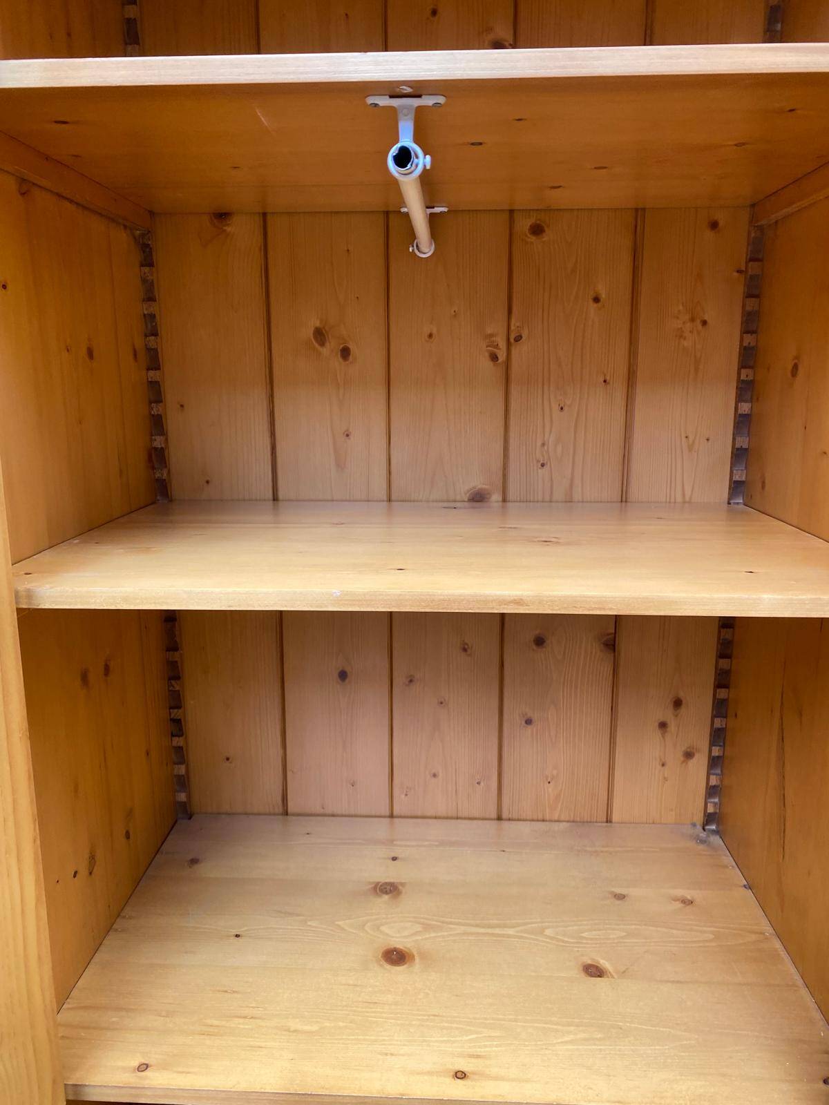 Scandinavian tall solid wood wardrobe with hanging space