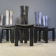 Post modern wooden dining chairs, 1980s - set of 6