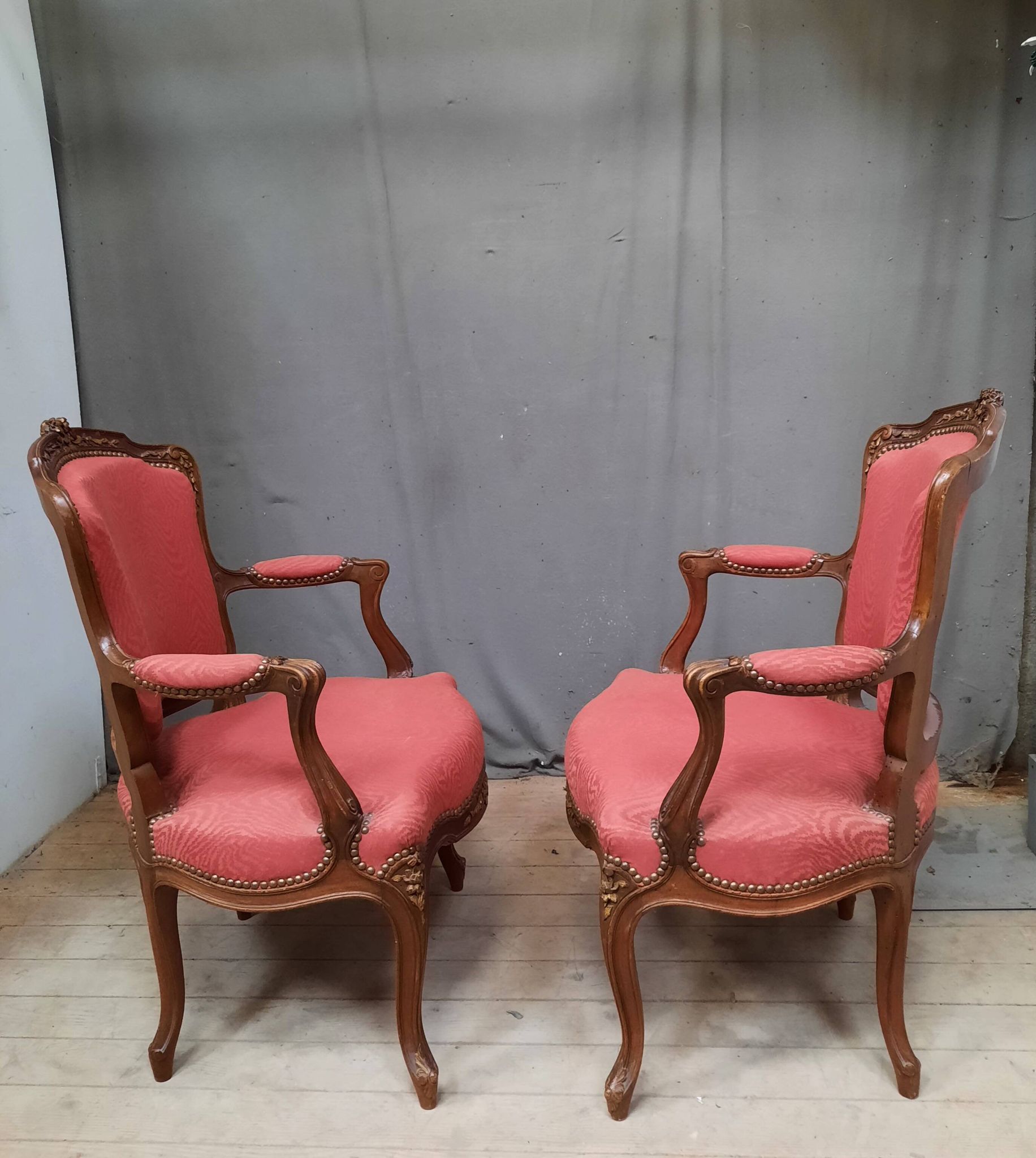 Pair of Louis XV style armchairs