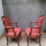 Pair of Louis XV style armchairs