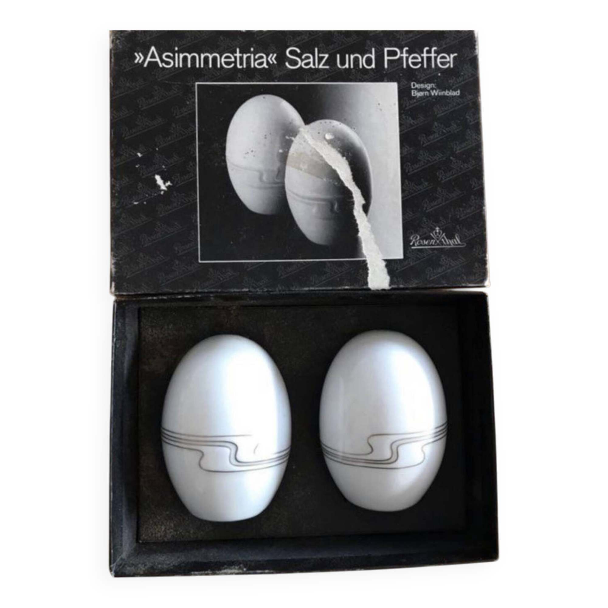 Service salière et poivrier en porcelaine Asimmetria Rosenthal